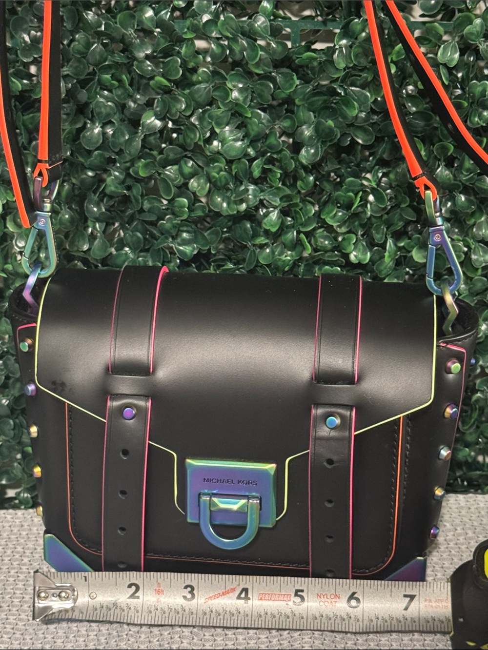Michael Kors Black Crossbody Bag with Neon Trim - Picture 4 of 12